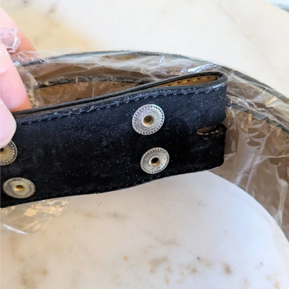 Vtg Diane Von Furstenberg Convertible Belt Lg‎ 3 Buckle Set Black Gold Avon NIB